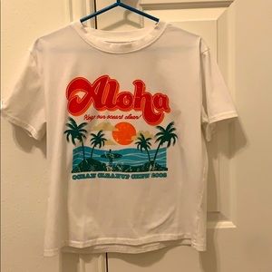 a white tee shirt with detail